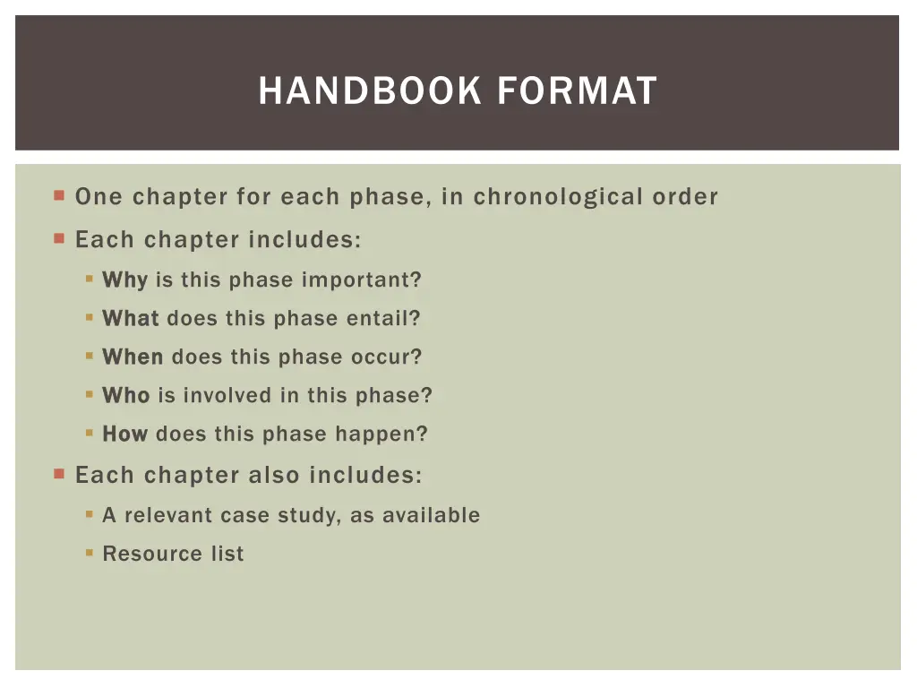 handbook format