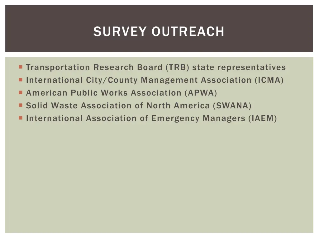 survey outreach