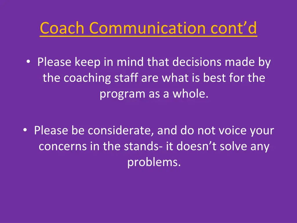 coach communication cont d