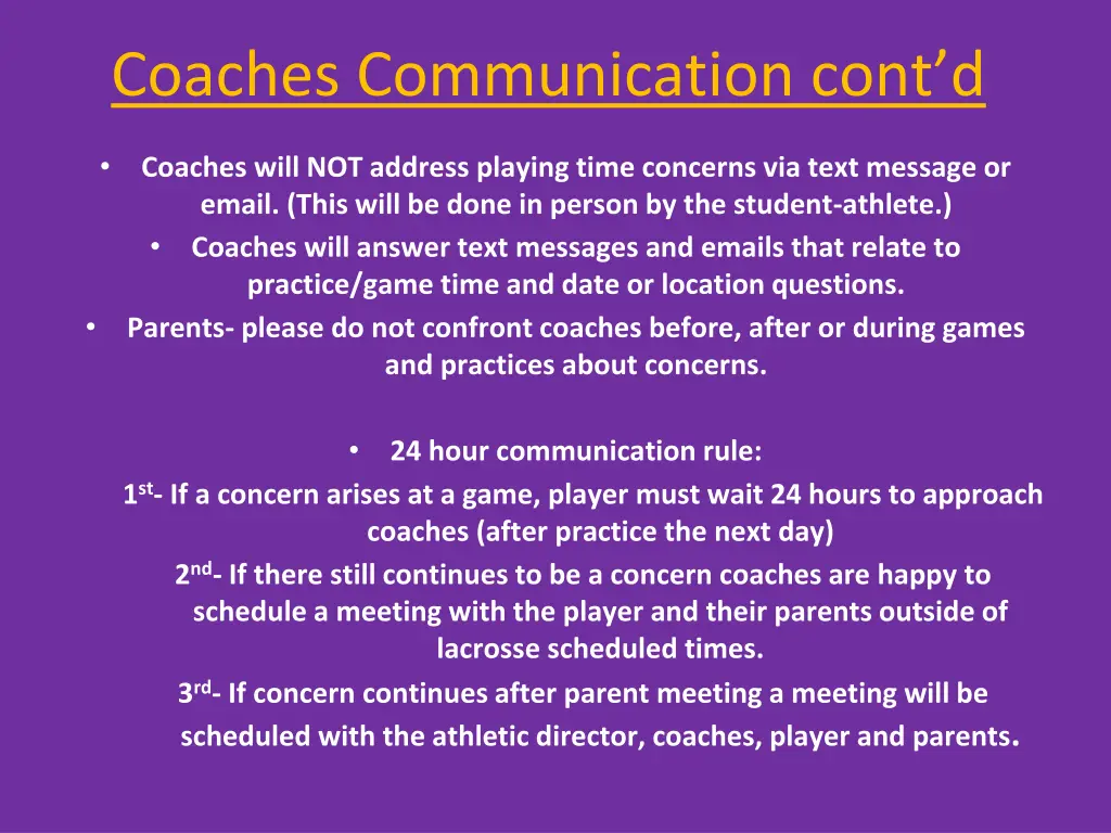 coaches communication cont d