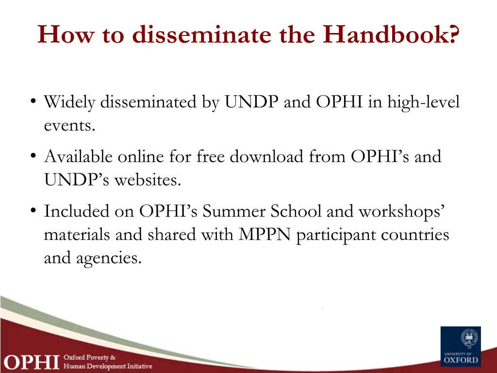 how to disseminate the handbook 1