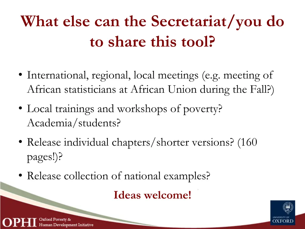 what else can the secretariat you do to share