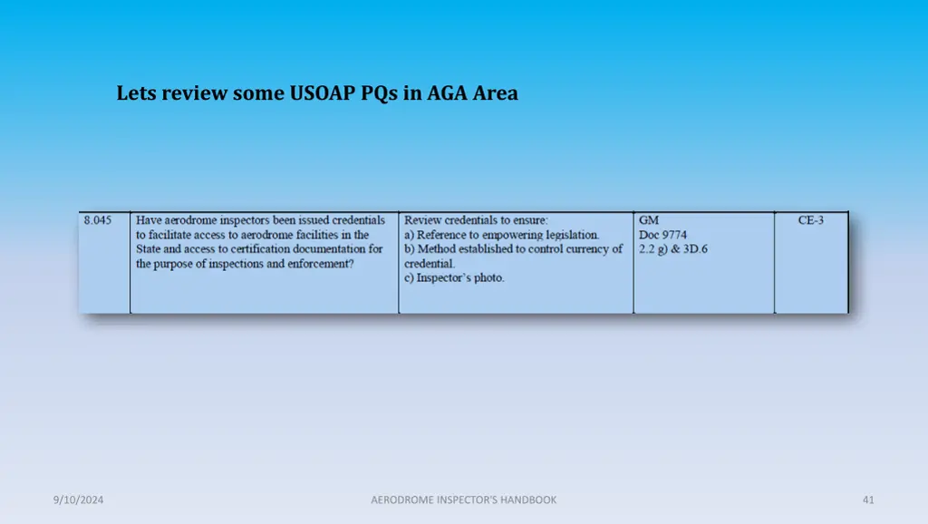 lets review some usoap pqs in aga area 3