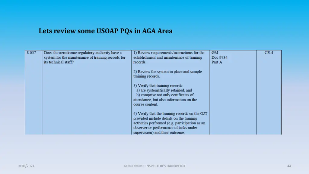 lets review some usoap pqs in aga area 6