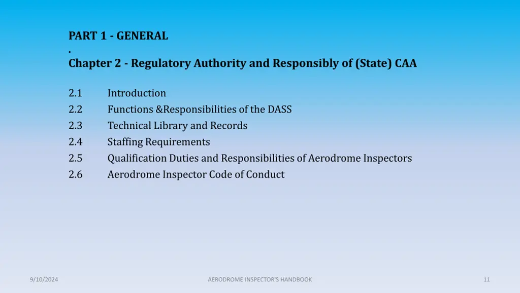 part 1 general chapter 2 regulatory authority