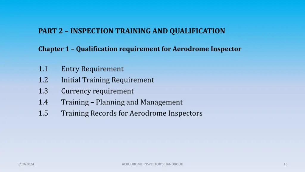 part 2 inspection training and qualification