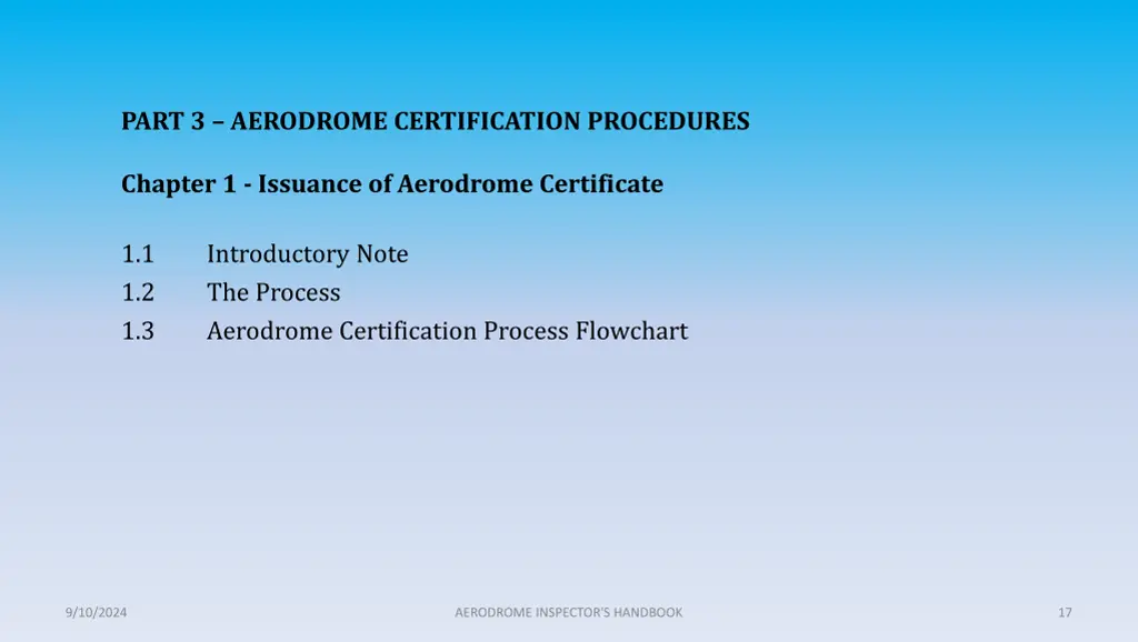 part 3 aerodrome certification procedures chapter