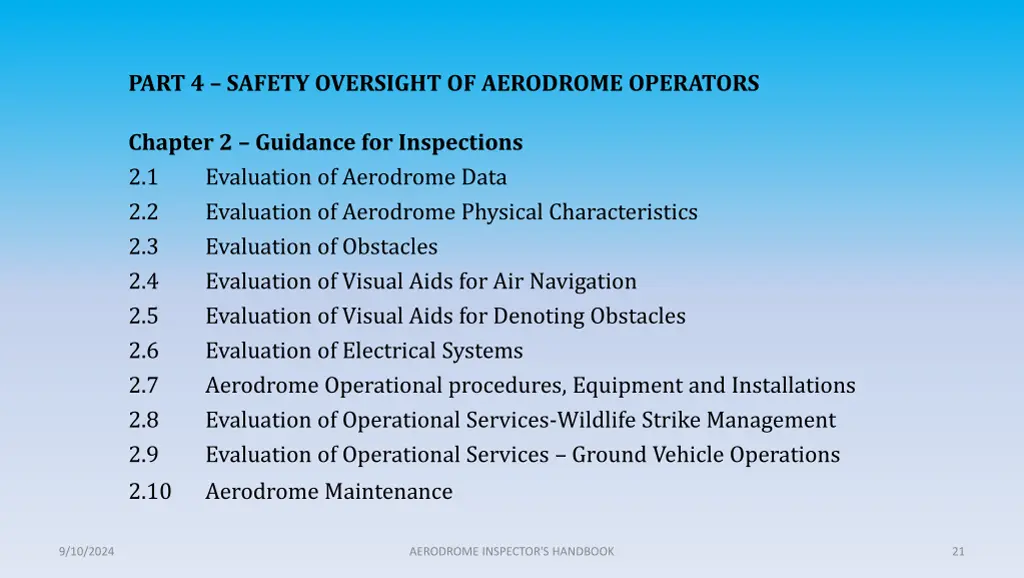 part 4 safety oversight of aerodrome operators 1