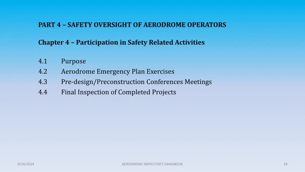 part 4 safety oversight of aerodrome operators 4