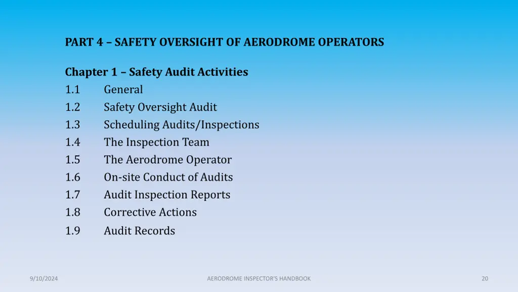 part 4 safety oversight of aerodrome operators