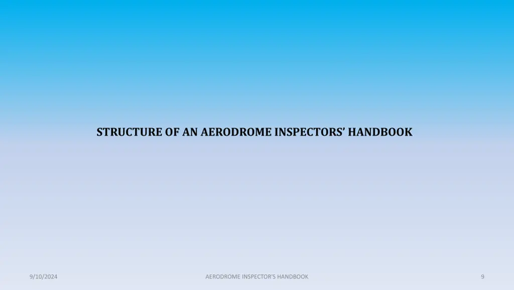 structure of an aerodrome inspectors handbook