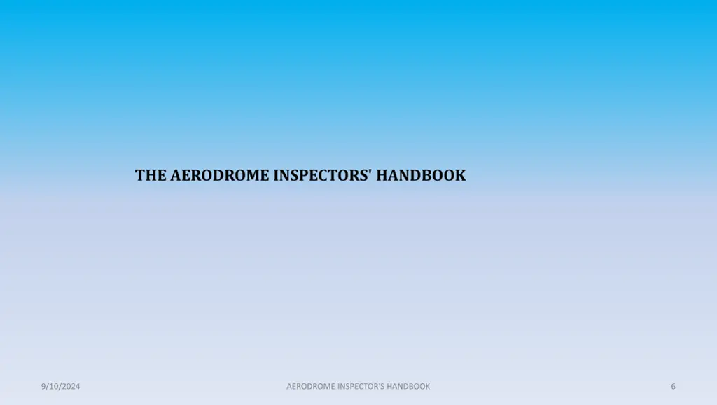 the aerodrome inspectors handbook