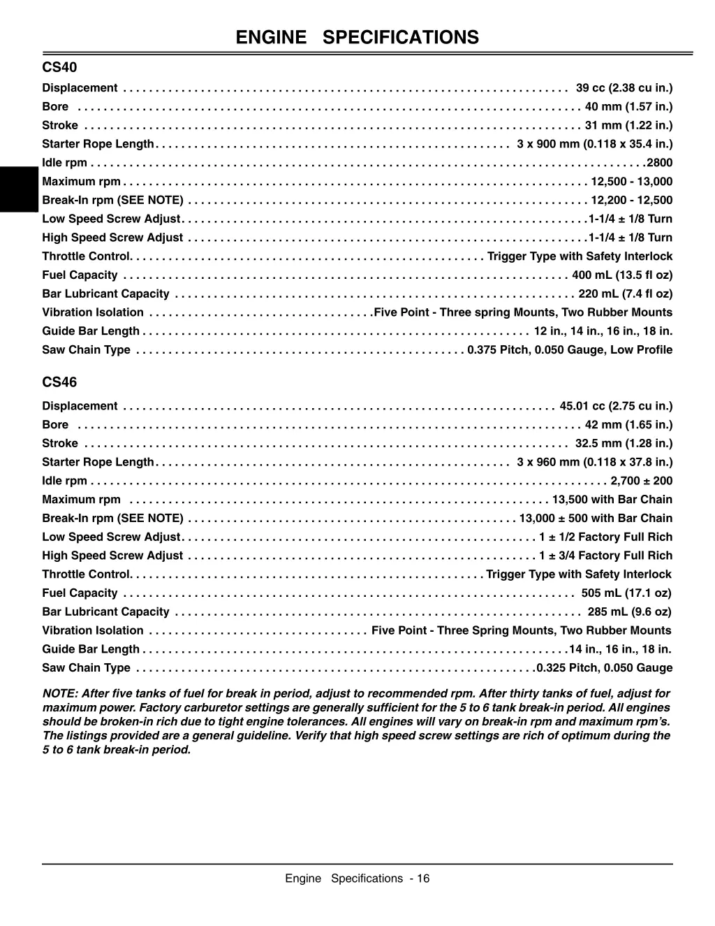 engine specifications 1