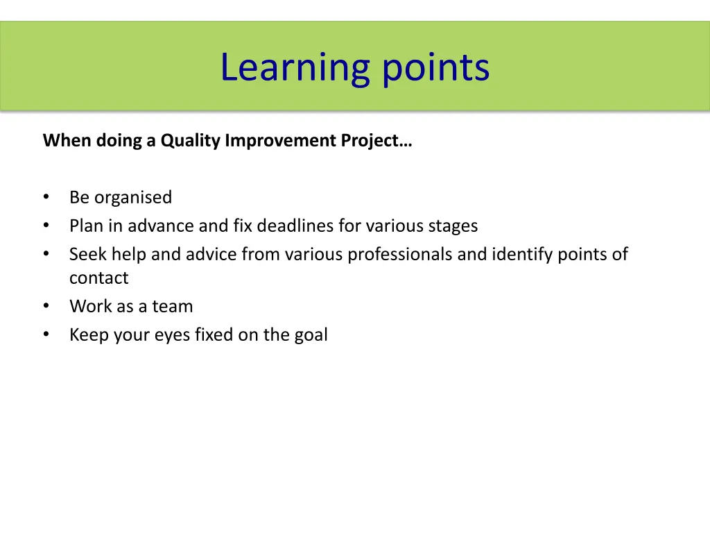 learning points