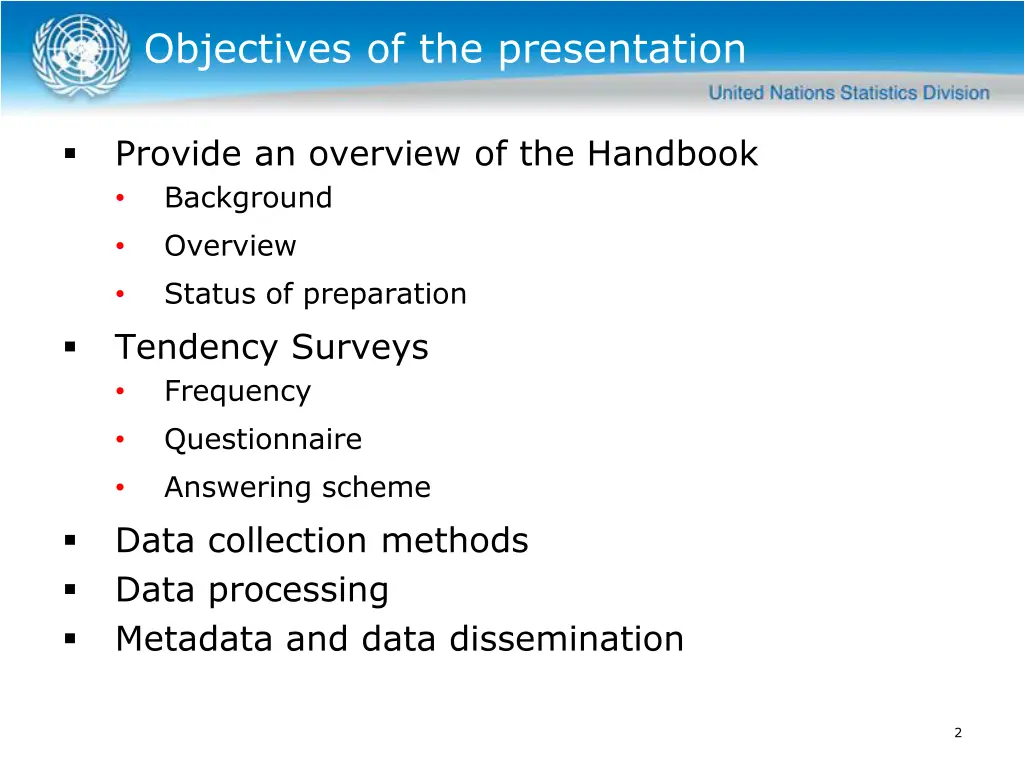 objectives of the presentation