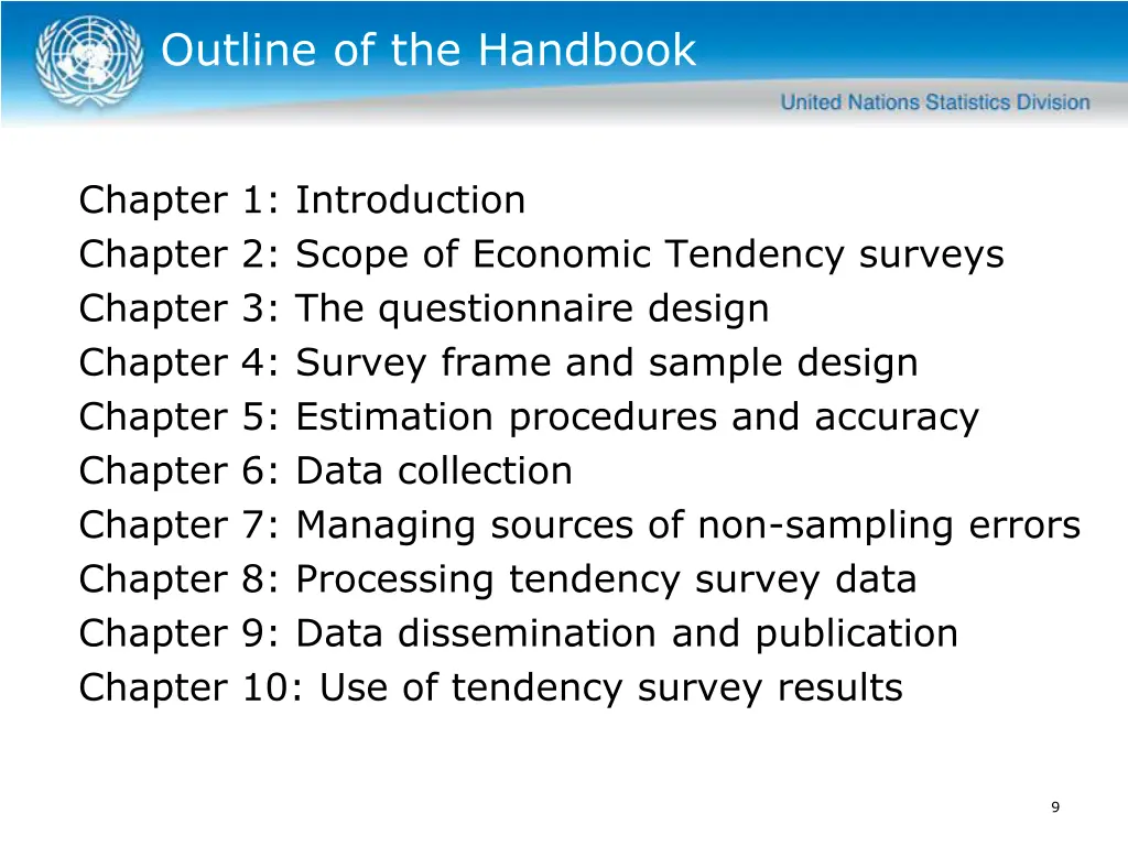 outline of the handbook