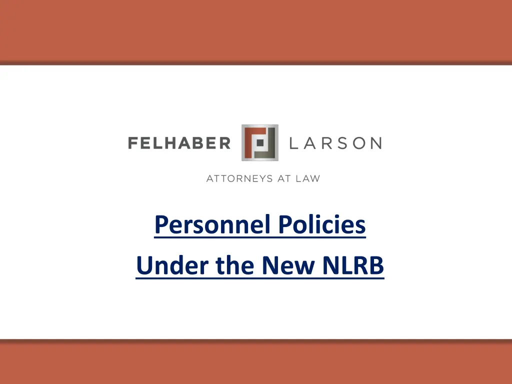 personnel policies under the new nlrb