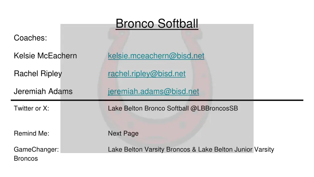 bronco softball