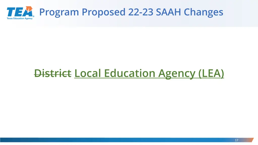 program proposed 22 23 saah changes 1