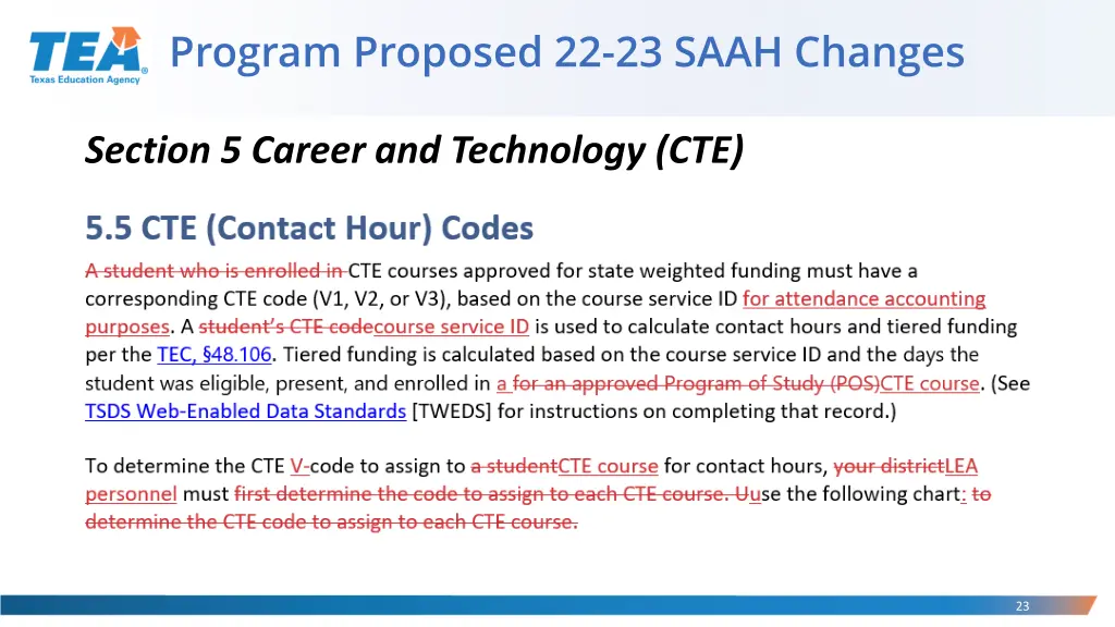 program proposed 22 23 saah changes 8