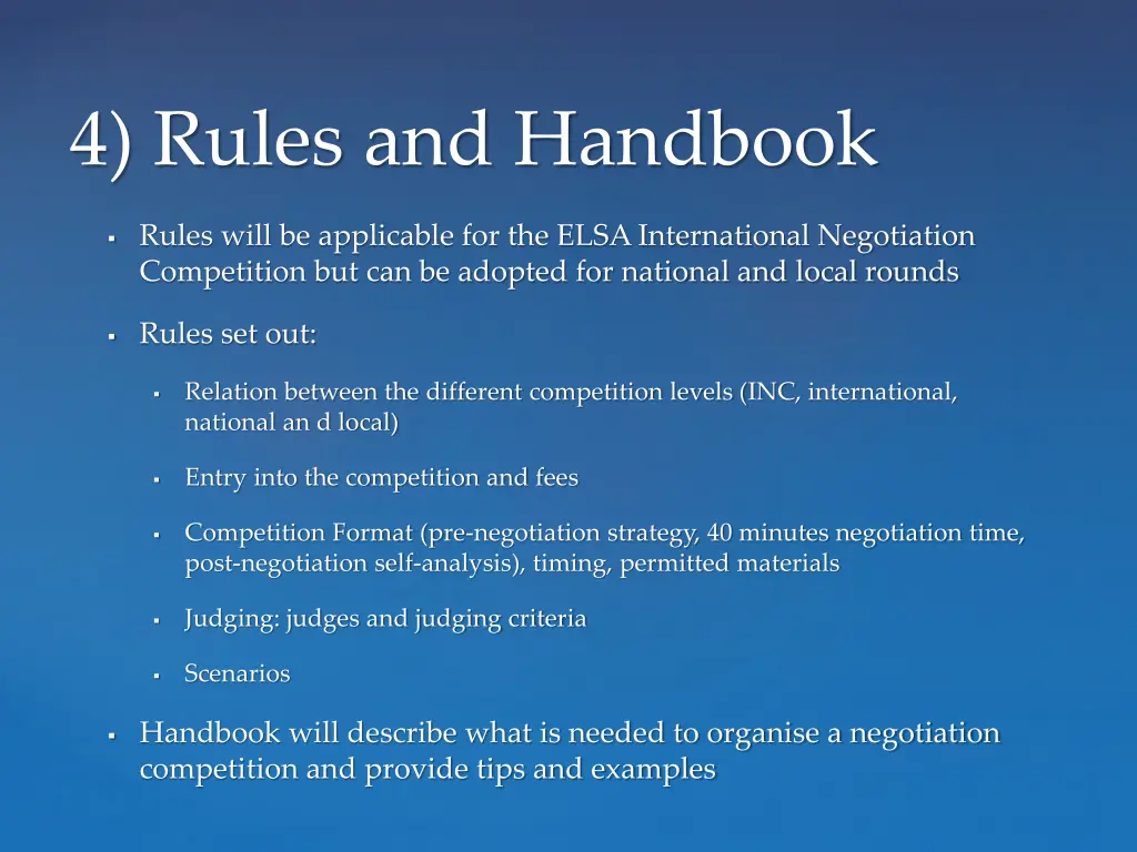 4 rules and handbook