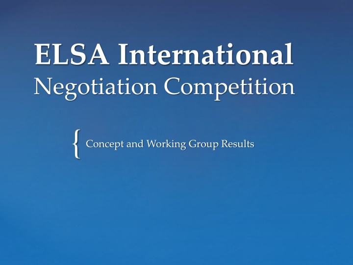 elsa international negotiation competition