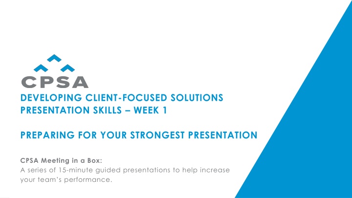 developing client focused solutions presentation