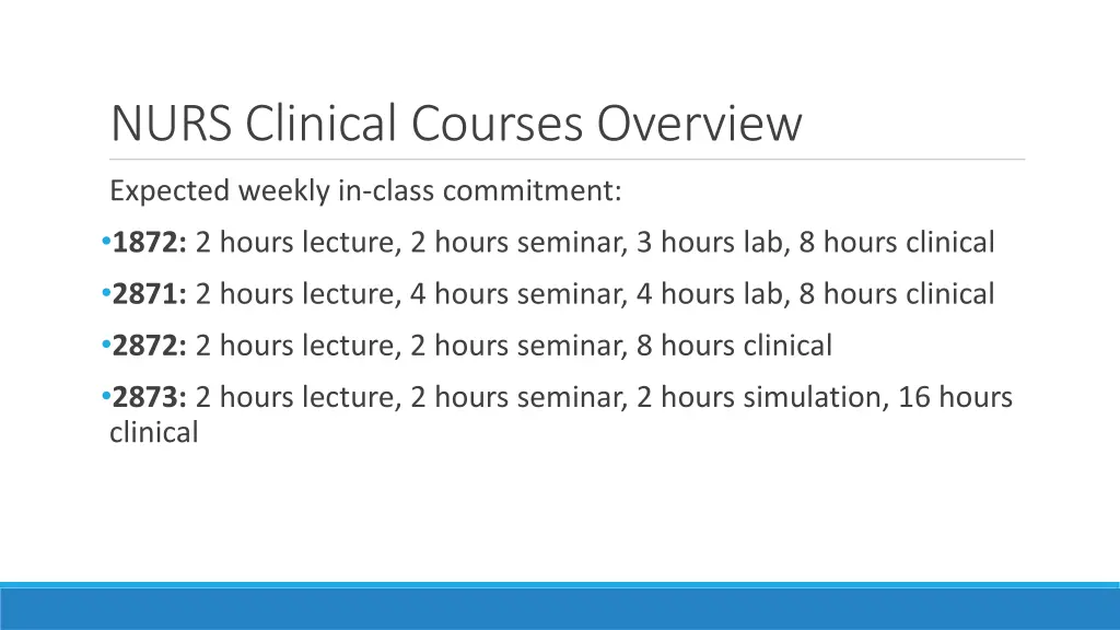 nurs clinical courses overview