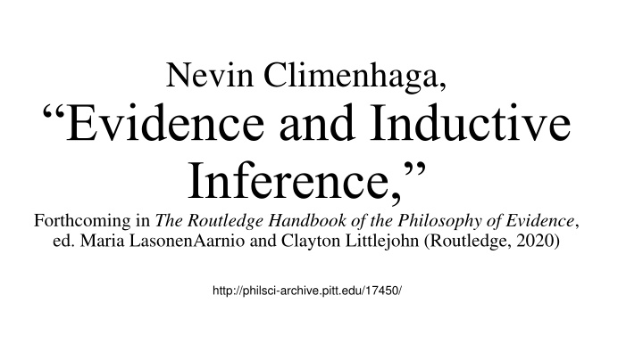 nevin climenhaga evidence and inductive inference