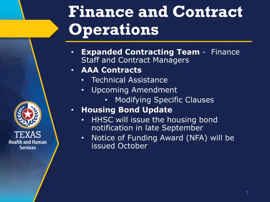 finance and contract operations