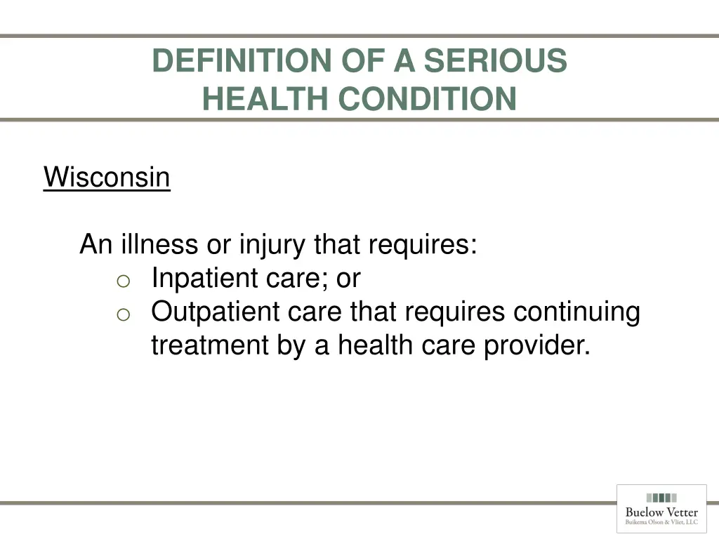 definition of a serious health condition