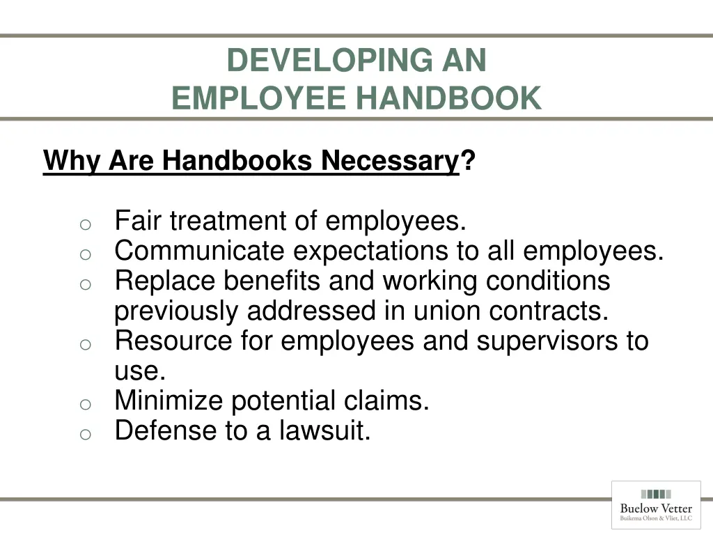 developing an employee handbook 1