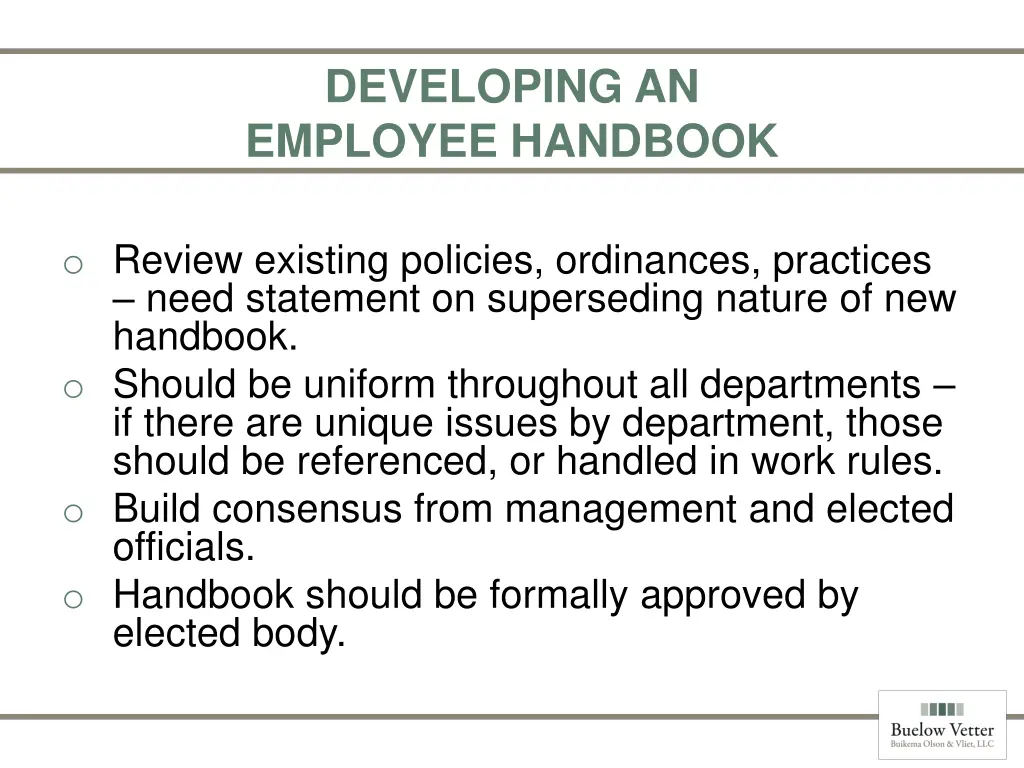 developing an employee handbook 5