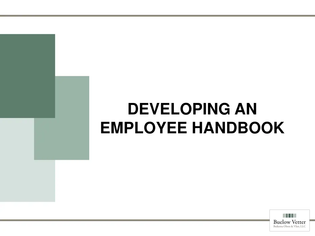 developing an employee handbook