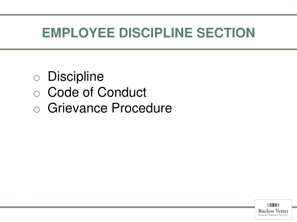 employee discipline section