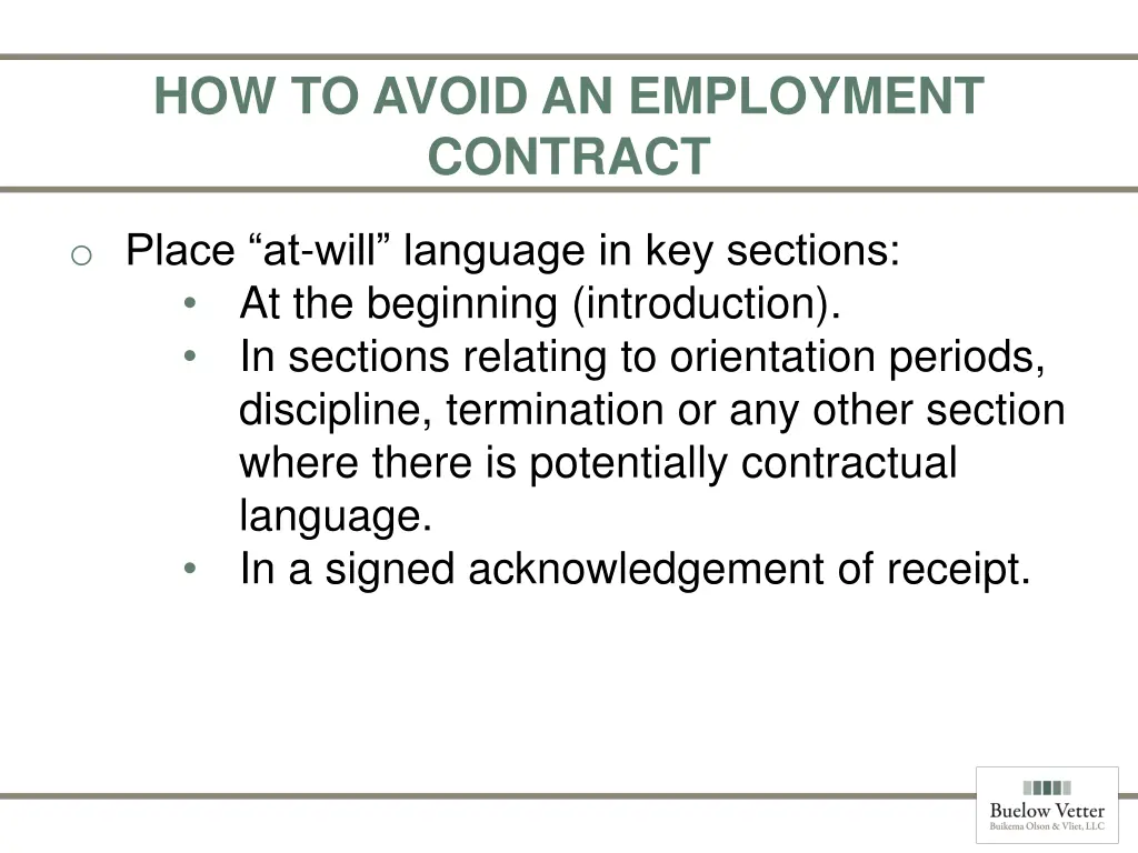 how to avoid an employment contract 1