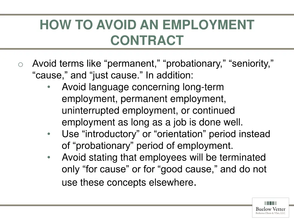 how to avoid an employment contract 2