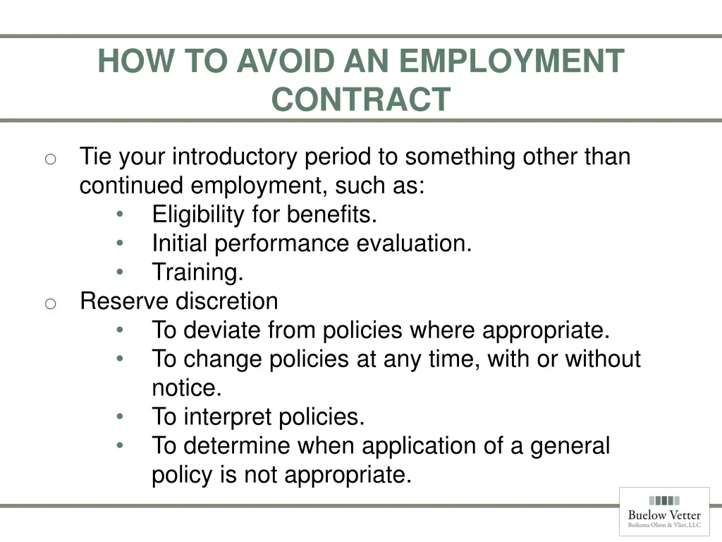 how to avoid an employment contract 5