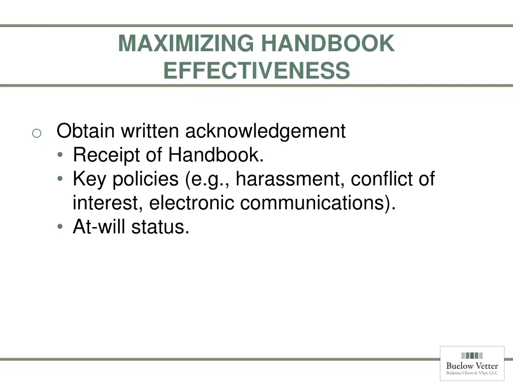 maximizing handbook effectiveness