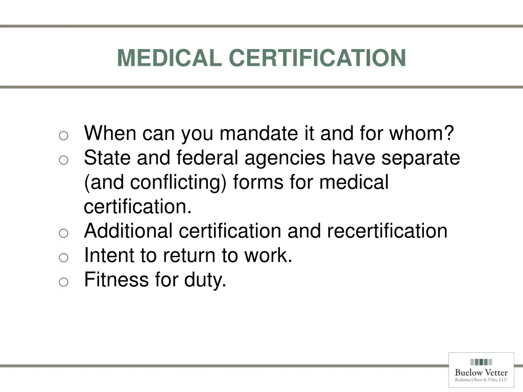 medical certification