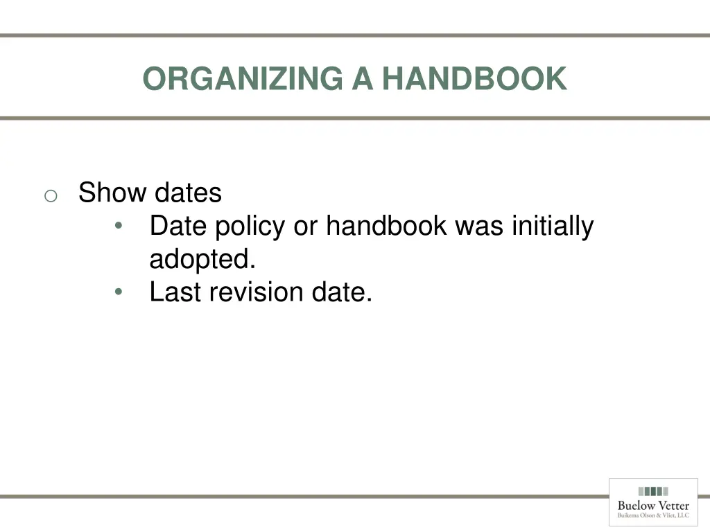 organizing a handbook 1