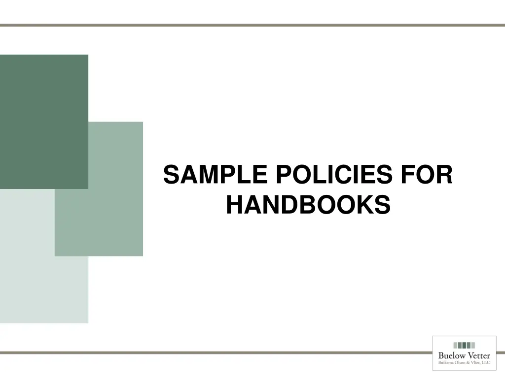 sample policies for handbooks