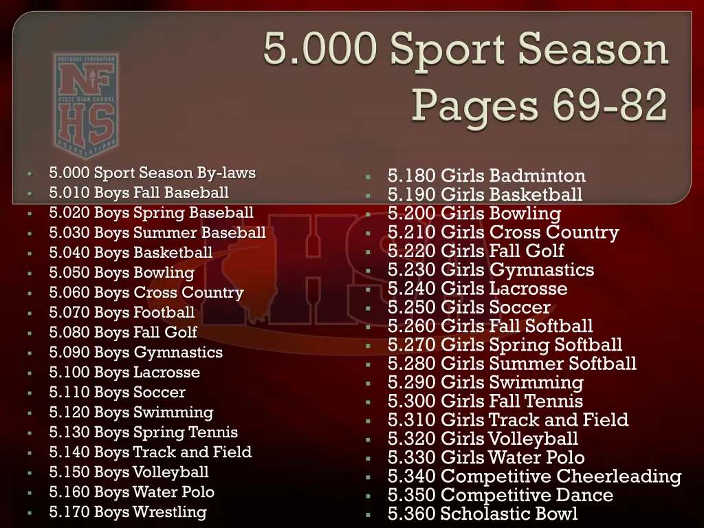 5 000 sport season by laws 5 010 boys fall