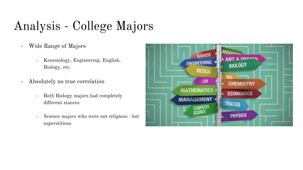 analysis college majors