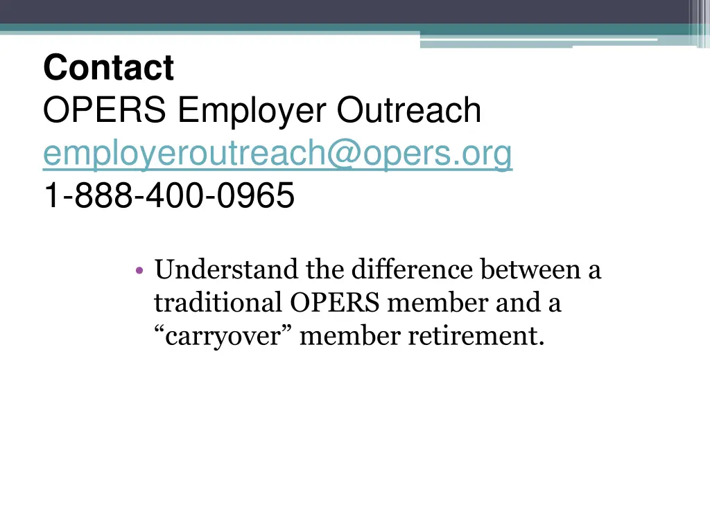 contact opers employer outreach