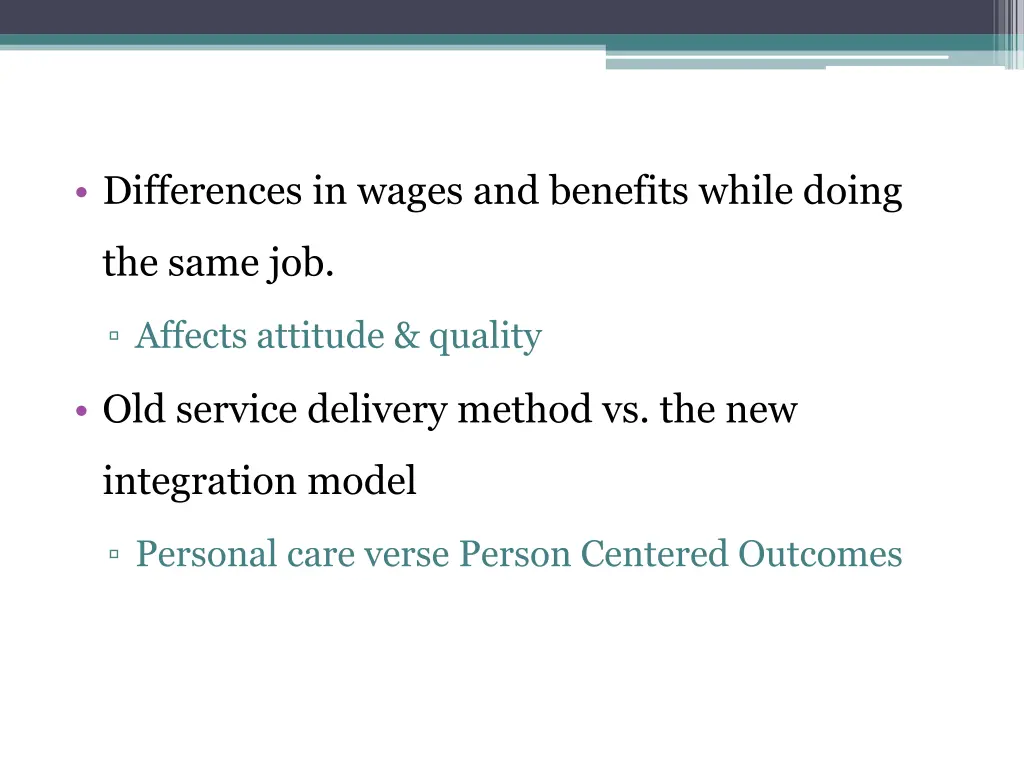 differences in wages and benefits while doing