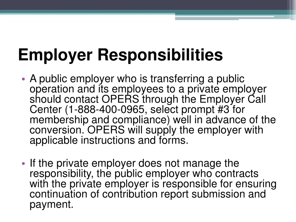 employer responsibilities