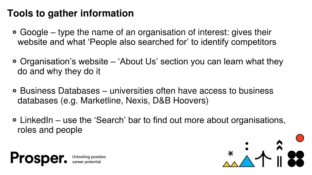 tools to gather information