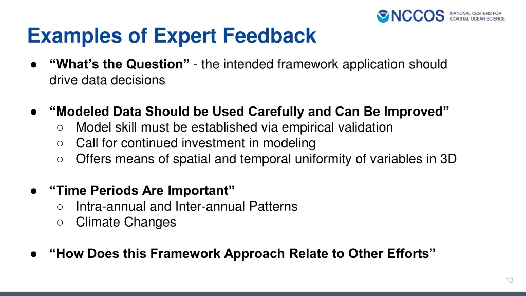 examples of expert feedback