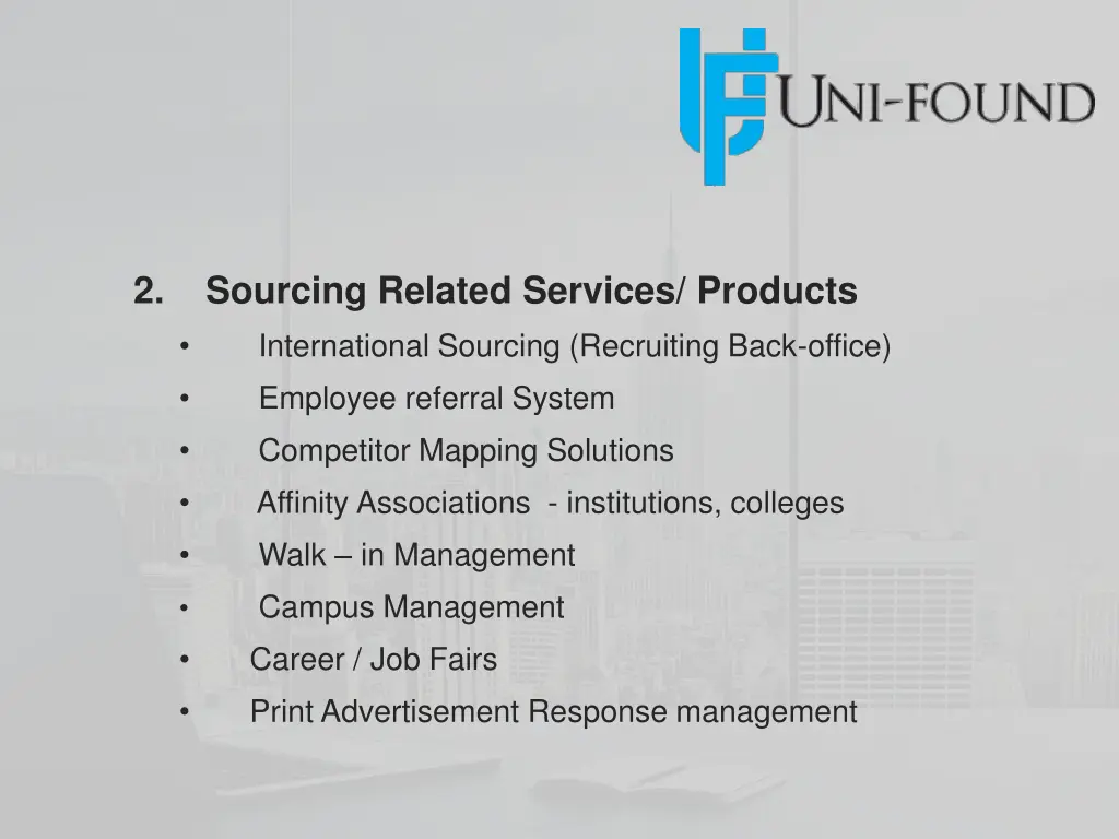 2 sourcing related services products